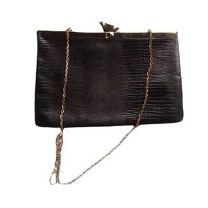 Vintage Etra Leather Evening Bag BlackConvertible Handbag‎ Clutch Pebbled 70s